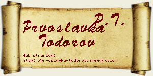 Prvoslavka Todorov vizit kartica